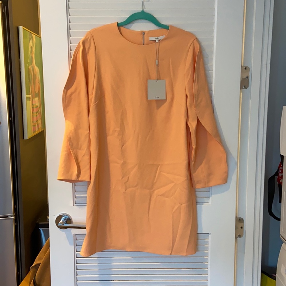 Tibi Orange Chalky Drape Dress